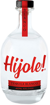 Clear Hijole Blanco Tequila 100% de Agave 750ML bottle with red label and black cap, 40% alcohol by volume
