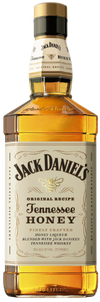 Jack Daniels Tennessee Honey Liqueur 1.75 L bottle, featuring smooth whiskey blend with honey and rich spices.