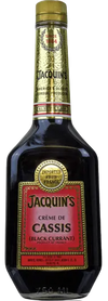 Jacquins Creme De Cassis 750 ML blackcurrant liqueur bottle.