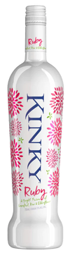 Kinky Beverages Ruby Liqueur 750 ML bottle with floral design.
