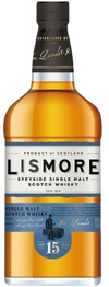 Lismore 15 Year Old Single Malt Scotch Whisky bottle, 750 ML, Speyside, aged in ex-bourbon and ex-sherry casks.
