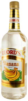 Llords Banana Liqueur 1 L bottle with banana imagery and gold accents.