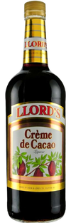 Llords Creme De Cacao Dark Liqueur 1 L bottle with rich chocolate and vanilla flavors.