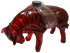 Mad Bull Reposado Tequila Gold 750 ML bottle shaped like a red glass bull.