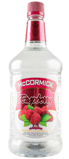 Mccormick Co Raspberry Flavored Vodka 1 L bottle with raspberries on label.