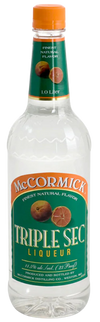 McCormick Co Triple Sec 1 L bottle, clear orange-flavored liqueur, 40% alcohol.
