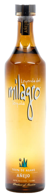 Milagro Anejo Tequila 100% De Agave 750ml bottle with golden amber aged tequila inside
