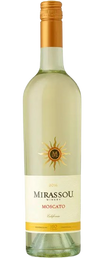 Close-up of Mirassou Moscato 750 ML wine label
