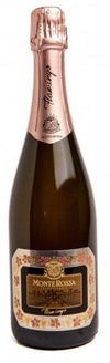 Monte Rossa Franciacorta Brut Flamingo Rose 750 ML bottle with pink foil and label.