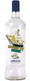 Montego Bay Caribbean Coconut Rum 750 ML bottle with coconut liqueur flavor.