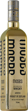 Moses Blended Scotch Whisky 750 ML bottle featuring elegant design with gold and black labeling.