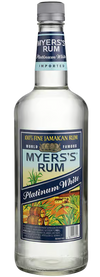 Myers's Platinum White Rum 1 L bottle with Jamaican heritage label.