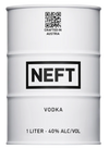 Neft Vodka White Barrel, super-premium Austrian vodka, 750 ML unique oil barrel packaging.