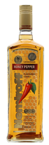 Nemiroff Honey Pepper Vodka 1 L bottle with honey, chilli pepper, and herbs label design.