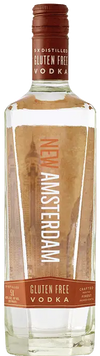 New Amsterdam Gluten Free Vodka 750 ML bottle with clear premium gluten-free vodka and copper label