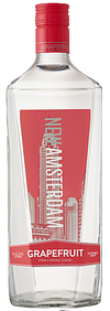 New Amsterdam Grapefruit Flavored Vodka 1.75 L bottle with red label and cityscape design.
