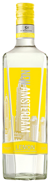 New Amsterdam Lemon Flavored Vodka 1L bottle with bright yellow label and lemon zest flavor