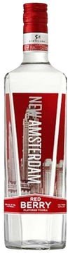 New Amsterdam Red Berry Vodka 1 L bottle with berry flavor label.