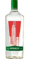 New Amsterdam Watermelon Flavored Vodka 1.75L bottle with green cap and red label featuring cityscape design