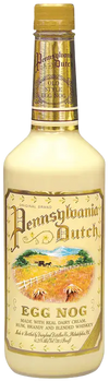 Pennsylvania Dutch Egg Nog 750 ML bottle, a creamy drink blended with whiskey for holiday gatherings.