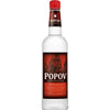 Popov Vodka 80 1 L bottle with red label, smooth for mixing.