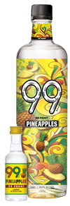 99 Brand Pineapples Liqueur 750 ML bottle with vibrant pineapple-themed label.