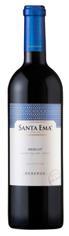 Santa Ema Reserve Merlot 750 ML bottle with blue and white label.