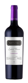 Santa Ema Select Terroir Carmenere 750 ML wine bottle with black fruit and spice notes.