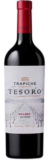Trapiche Tesoro Malbec 750 ML bottle with intense purple red color and ruby hues.
