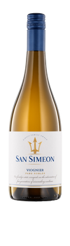 San Simeon Wines Viognier Paso Robles 750 ML bottle with label featuring trident logo.