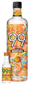99 Brand Mangoes Schnapps 750ML bottle with vibrant packaging design.
