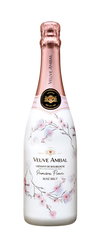 Veuve Ambal Cremant de Bourgogne Premieres Fleurs Rose Brut 750 ML bottle with floral design.