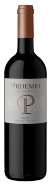 Proemio Reserve Malbec 2019 wine bottle with label featuring elegant design.