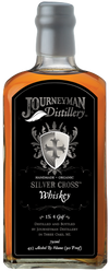 Journeyman Silver Cross Four Grain Whiskey 750ml bottle featuring artisanal distillation and organic ingredients.