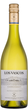 Los Vascos Chardonnay 750 ML wine bottle from Chile, elegant design.
