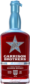Garrison Brothers Balmorhea Twice-Barreled Texas Straight Bourbon Whiskey 750 ML bottle with a blue wax seal.