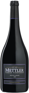 Bottle of Mettler Lodi Petite Sirah 2021 – California red wine