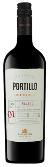 Finca El Portillo Malbec 750 ML bottle of Argentinian red wine on white background