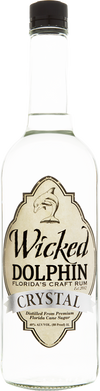 Wicked Dolphin Crystal Rum 1 L bottle, American craft rum distilled in Florida using local sugarcane.