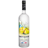 Grey Goose Pear Flavored Vodka La Poire 1L bottle with pear illustration.