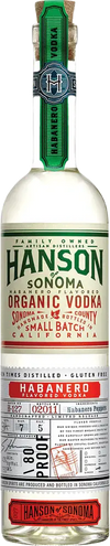 Hanson Of Sonoma Habanero Flavored Vodka 750 ml bottle displaying small batch limited release label.