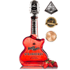 Rock N Roll Strawberry Flavor Tequila 750 ML guitar-shaped bottle with awards.