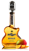 Rock N Roll Mango Flavored Tequila 750 ML bottle with guitar shape and mango accents.