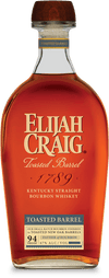 Elijah Craig Toasted Barrel Kentucky Straight Bourbon Whiskey bottle, 750ml, 94-proof, award-winning with sweet oak complexity.