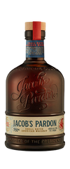 Jacobs Pardon Small Batch American Whiskey bottle 750 ML, aged 8 years, rich amber color, embossed label.