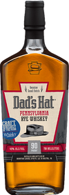 Dad's Hat Classic Pennsylvania Rye Whiskey 750 ML bottle with label showcasing its small batch craft and 90 proof strength.