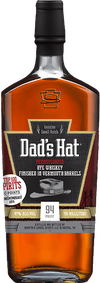 Dad's Hat Finished in Vermouth Casks Rye Whiskey bottle, 750 ML, rich amber color and 94 proof.