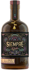 Siempre Anejo Tequila 750 ML bottle with ornate label and amber aged tequila inside