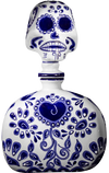 Skelly Talavera Head Anejo Tequila in a ceramic skull bottle.