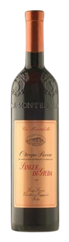 Ca Montebello Sangue di Giuda sparkling red wine bottle, 750 ml.